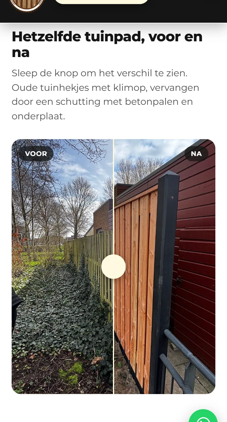 Woodsucces, de voor-en-na schuif